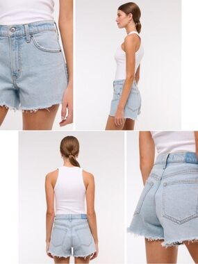 Abercrombie & Fitch Medium Blue Denim High-Rise Cutoff Shorts